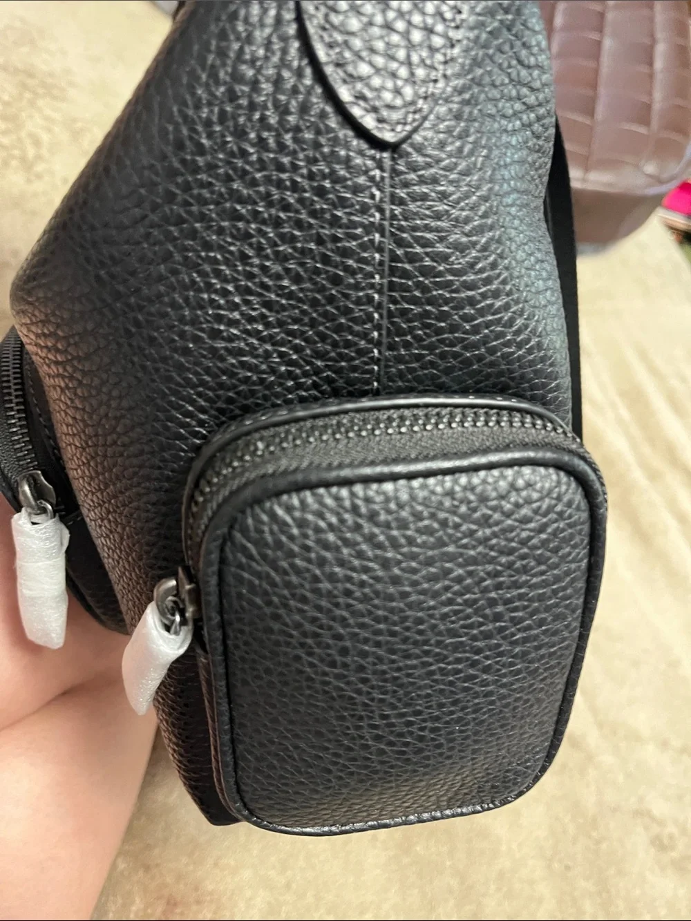 Coach Black Pebbled Leather Crossbody Belt Bag